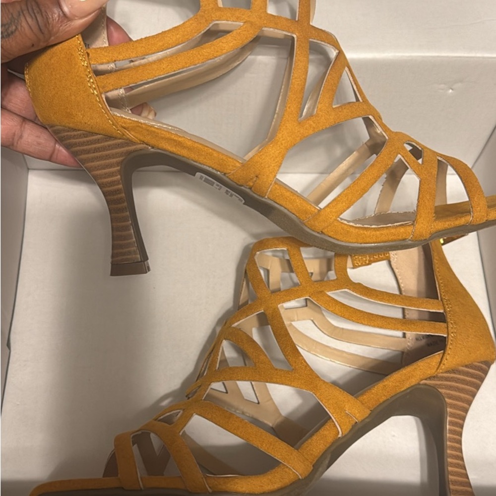 Cato Mustard Cutout Heels
